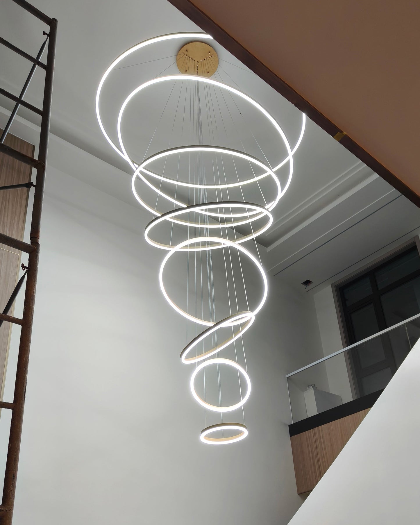 LED Ring Chandelier - Cascading Elegance