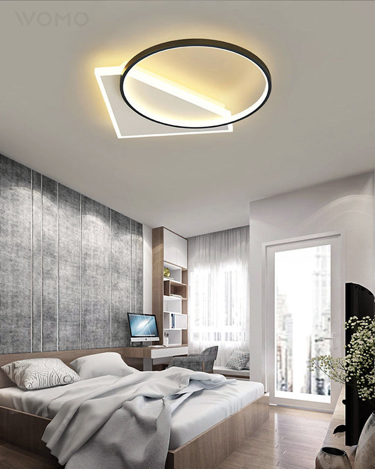 Dimmable Flat Geometric Ceiling Light