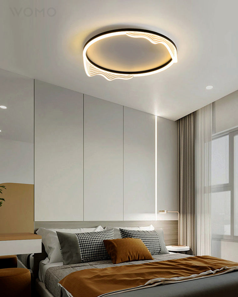 Dimmable Round Wavy Ceiling Light