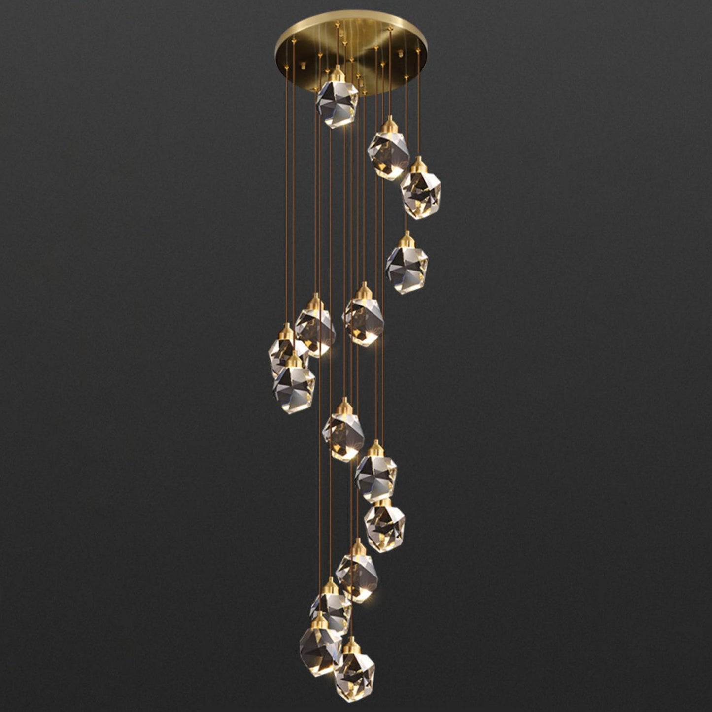 Crystal Rain Chandelier - Natural Elegance