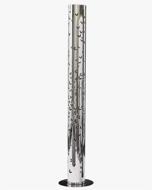 Cylindrical Floor Lamp with Butterfly Ambiance