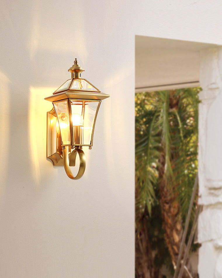 Solaria Outdoor Wall Light – Gold and Elegant