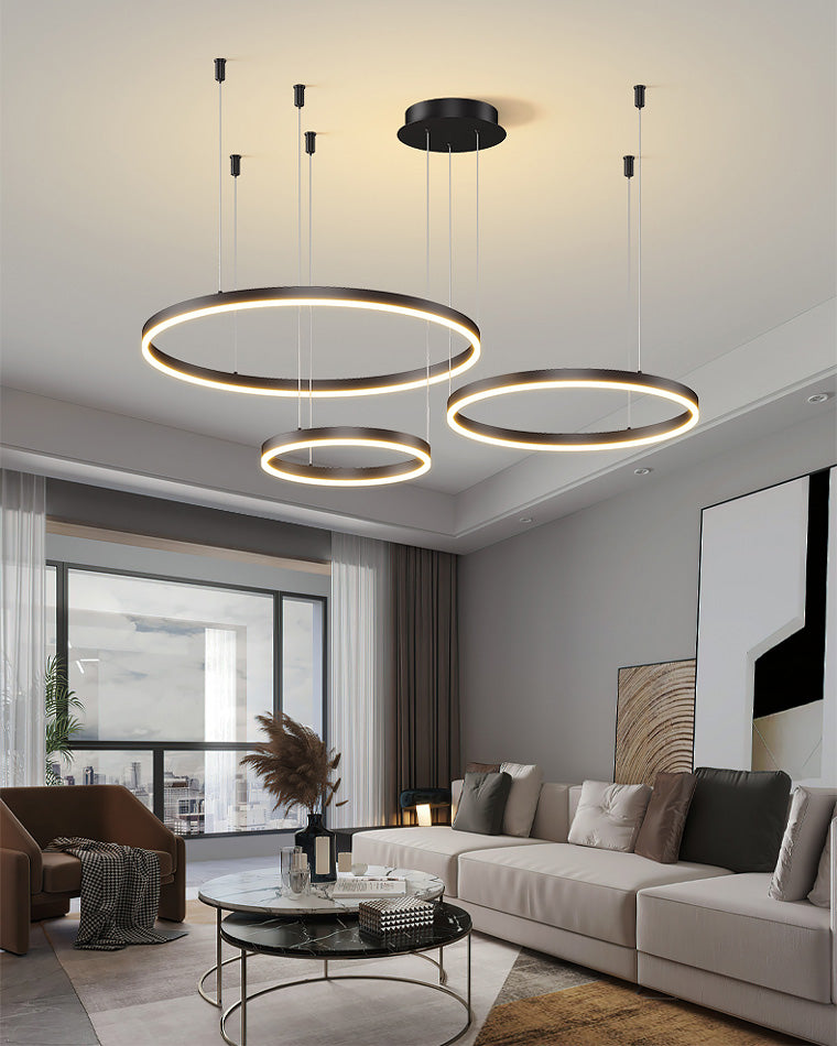 LED Ring Chandelier - Halo Rings