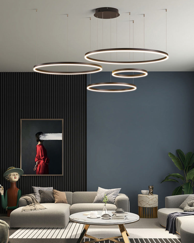 LED Ring Chandelier - Halo Rings