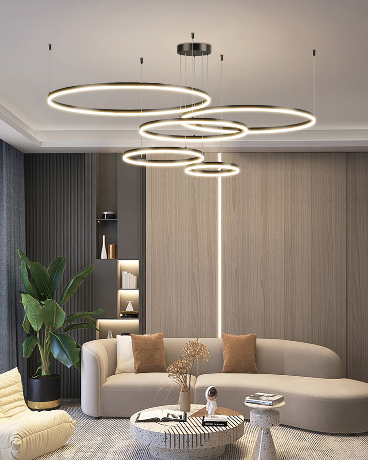 LED Ring Chandelier - Halo Rings