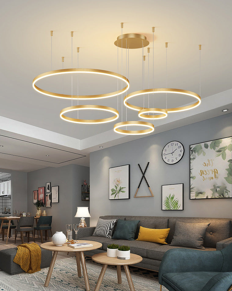 LED Ring Chandelier - Halo Rings