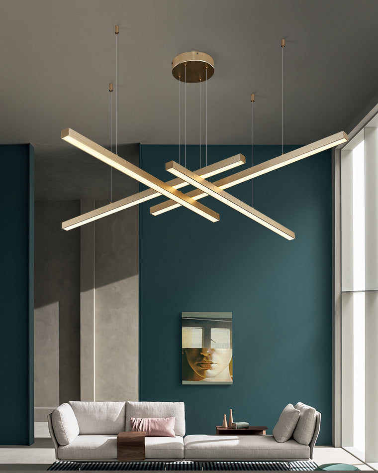 Multi-rod LED chandelier