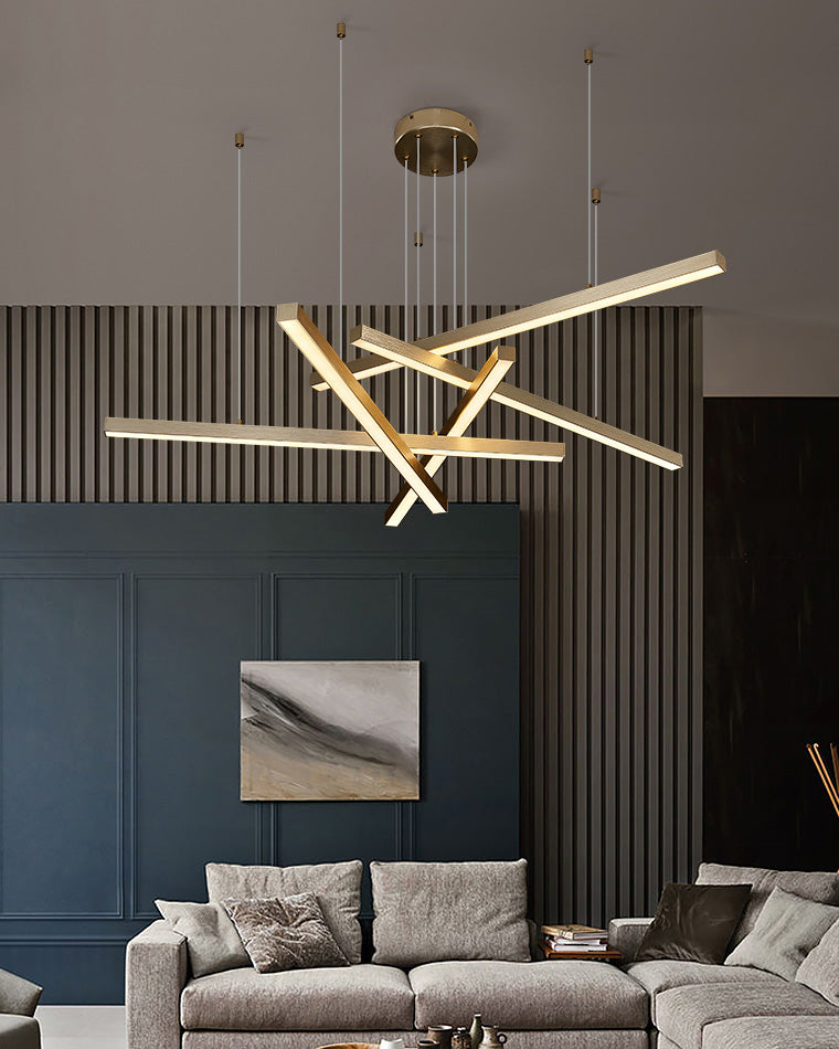 Multi-rod LED chandelier