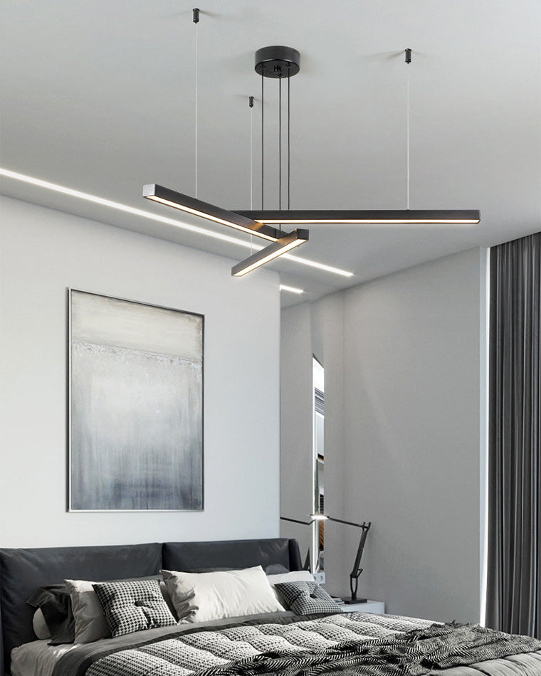 Multi-rod LED chandelier