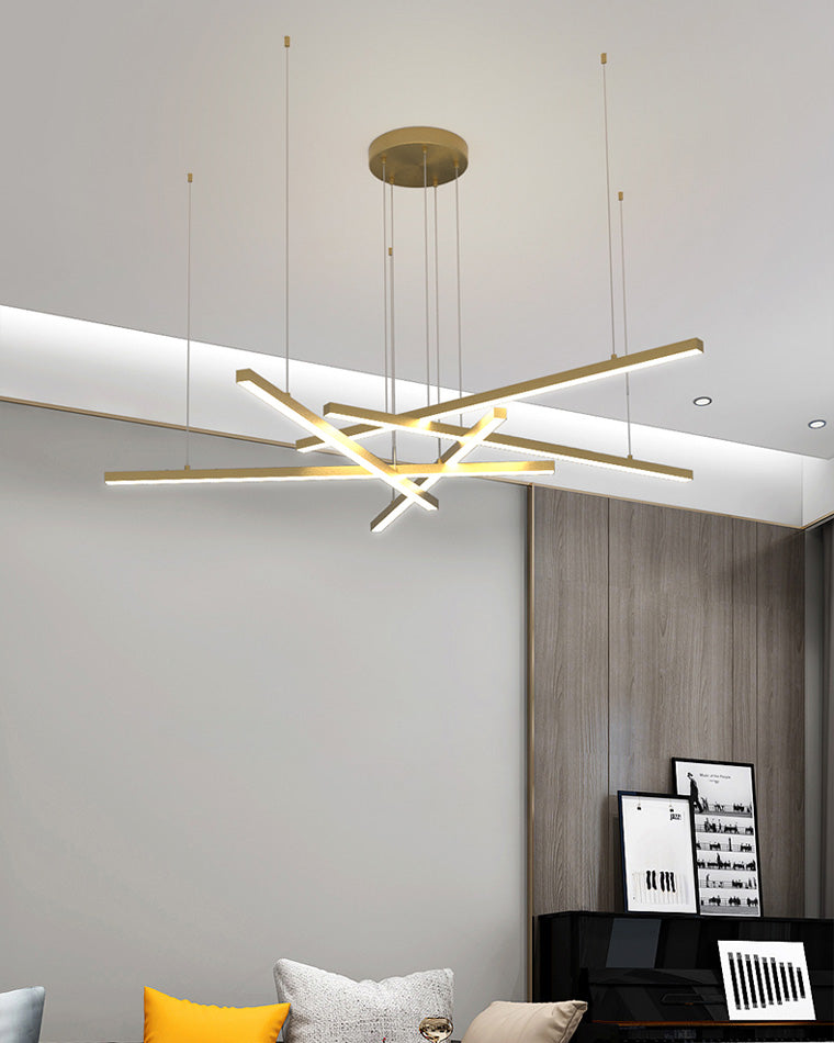 Multi-rod LED chandelier