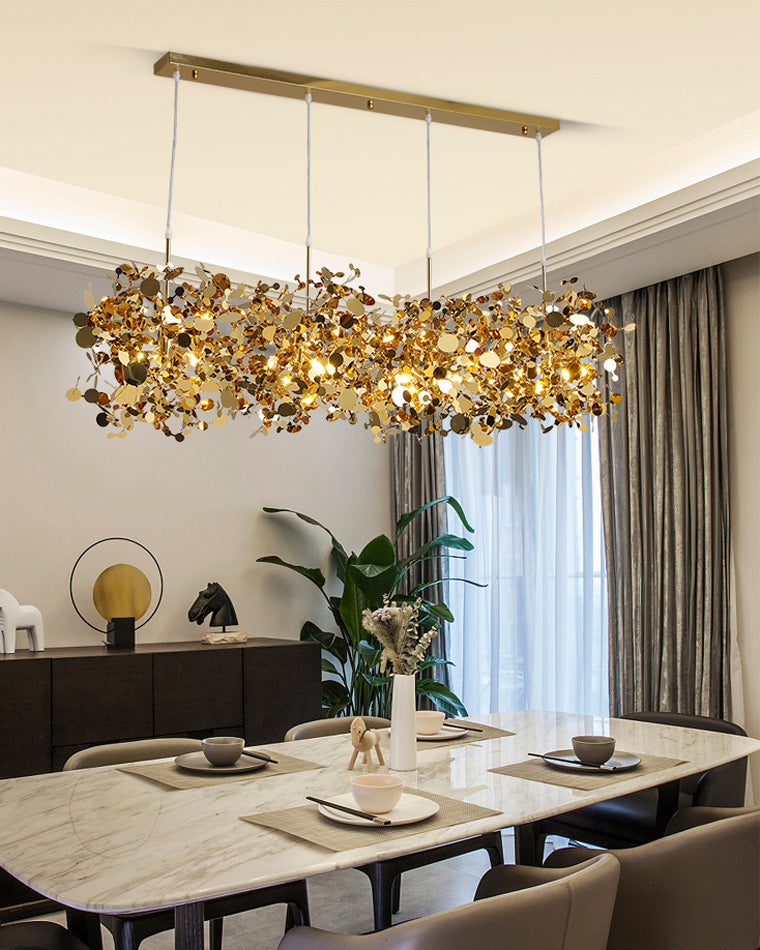 Hanging Chandelier - Silver/Gold Metallic Cloud