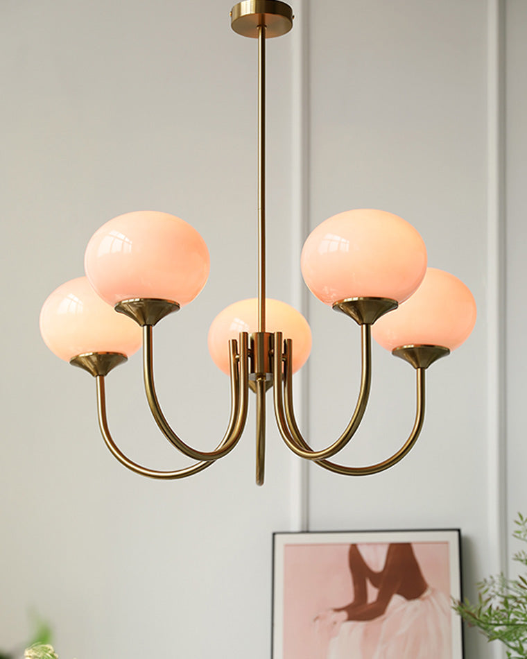 Pink Glass Bubble Chandelier - Glamour Rose
