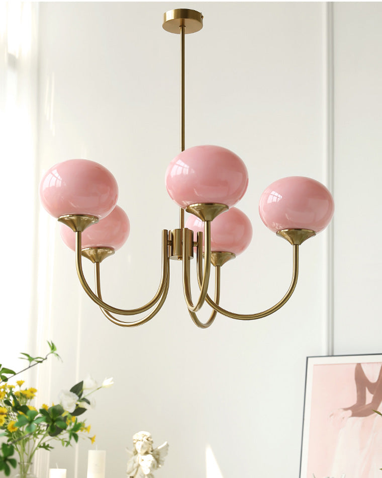 Pink Glass Bubble Chandelier - Glamour Rose