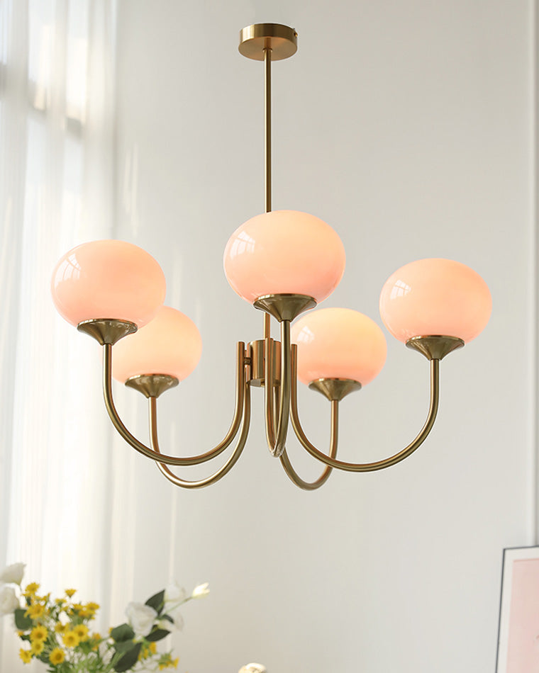 Pink Glass Bubble Chandelier - Glamour Rose