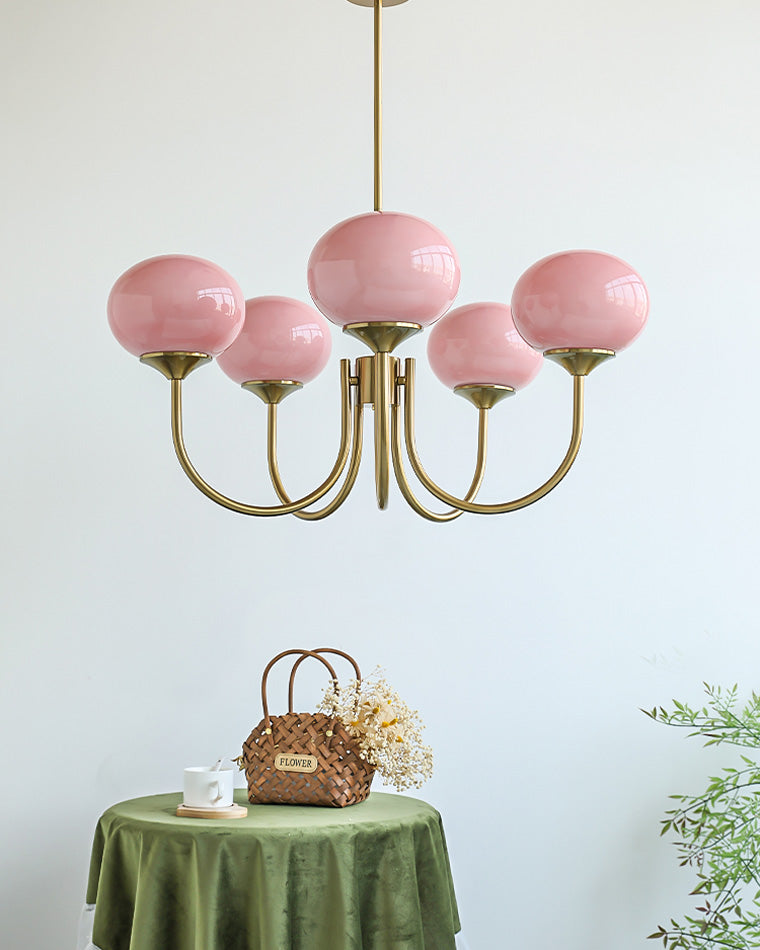 Pink Glass Bubble Chandelier - Glamour Rose