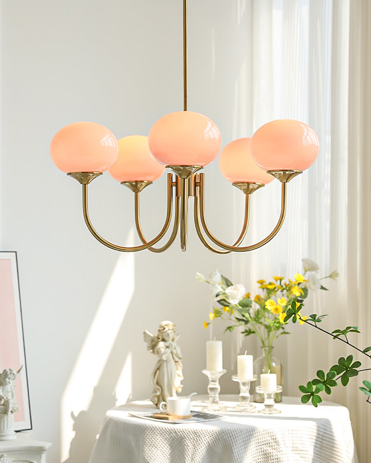 Pink Glass Bubble Chandelier - Glamour Rose