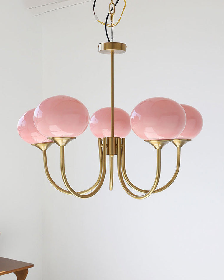 Pink Glass Bubble Chandelier - Glamour Rose