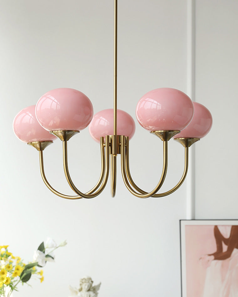 Pink Glass Bubble Chandelier - Glamour Rose