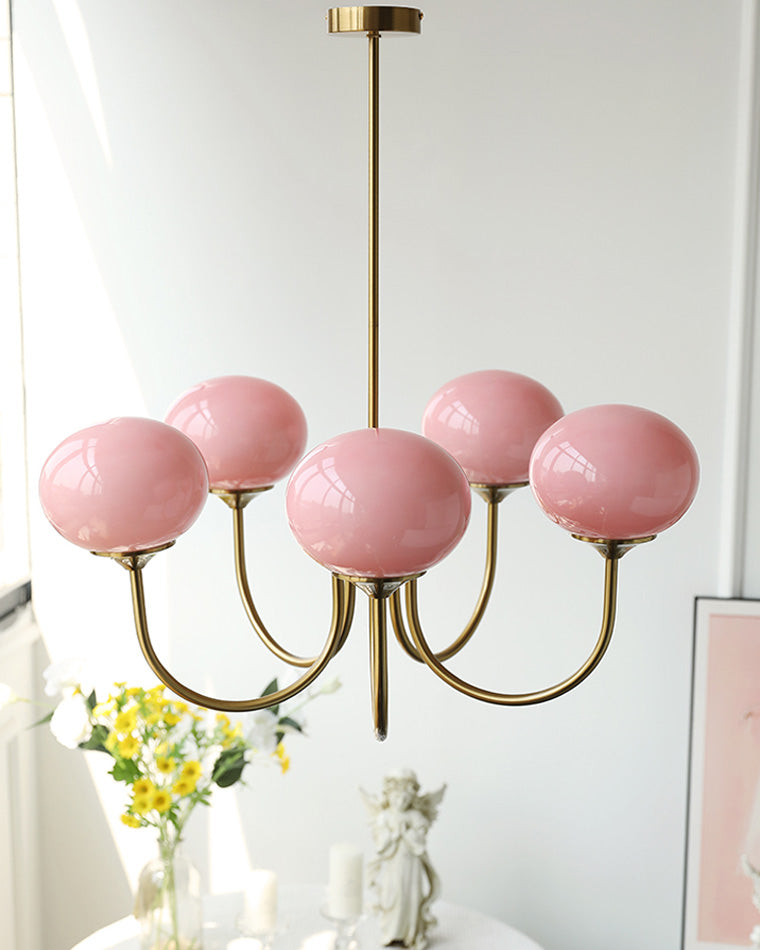Pink Glass Bubble Chandelier - Glamour Rose