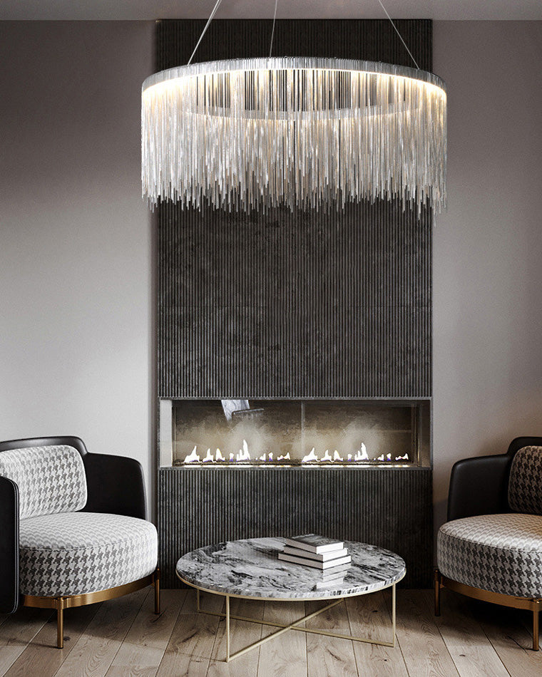 Round Chandelier - Fringed Shine