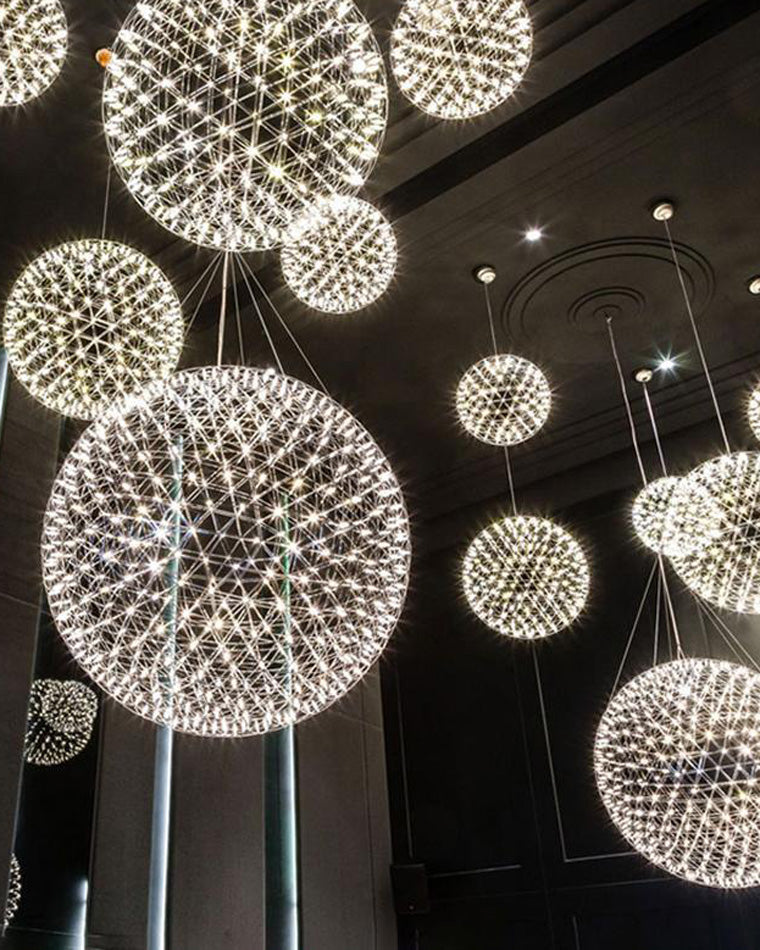 Lustre Céleste en Sphères Lumineuses