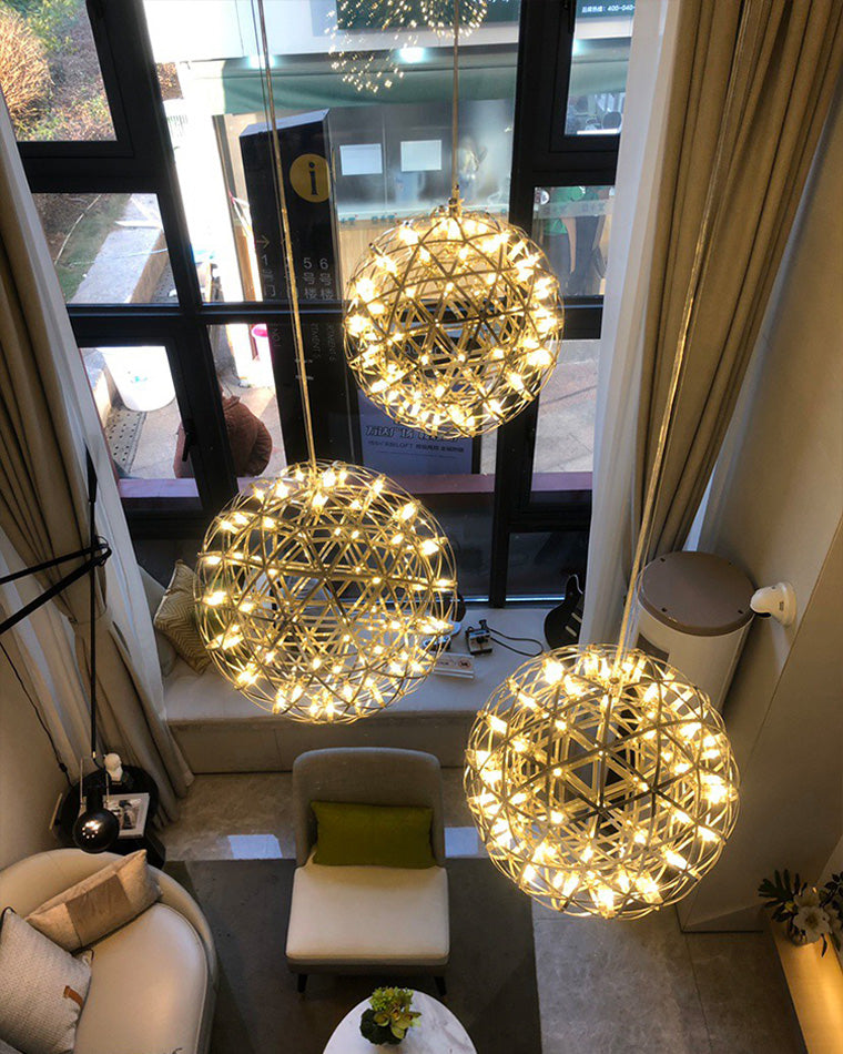 Lustre Céleste en Sphères Lumineuses