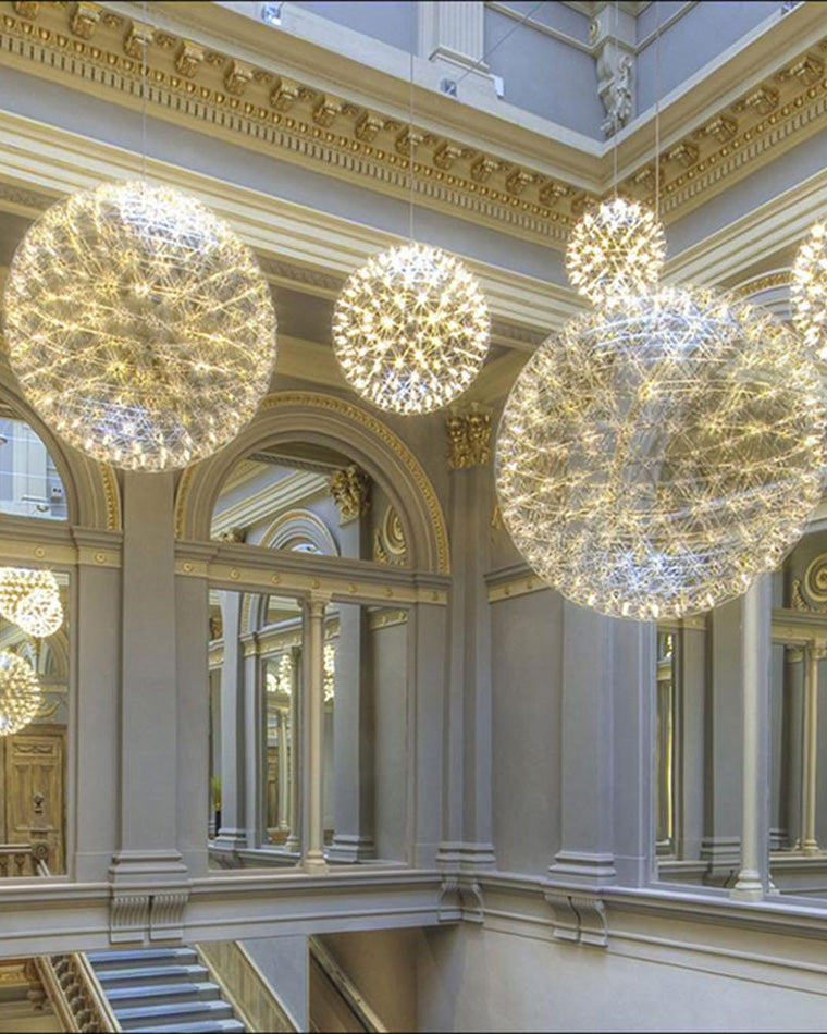 Lustre Céleste en Sphères Lumineuses
