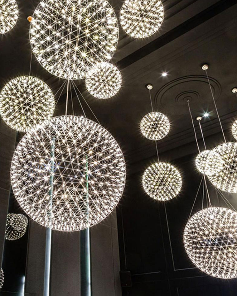 Lustre Céleste en Sphères Lumineuses