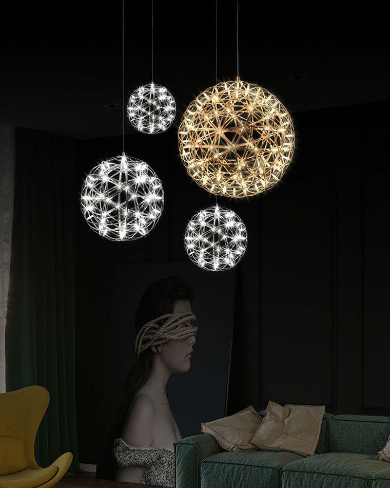 Lustre Céleste en Sphères Lumineuses