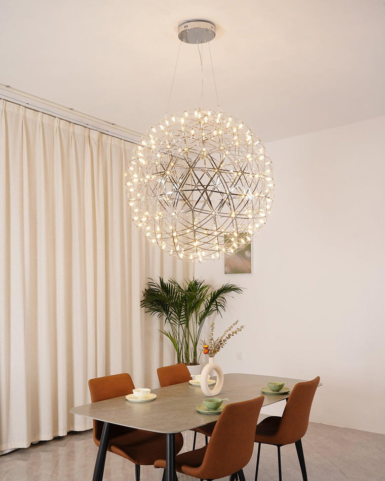 Lustre Céleste en Sphères Lumineuses