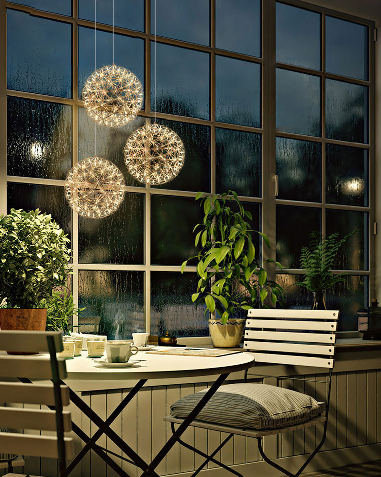 Lustre Céleste en Sphères Lumineuses