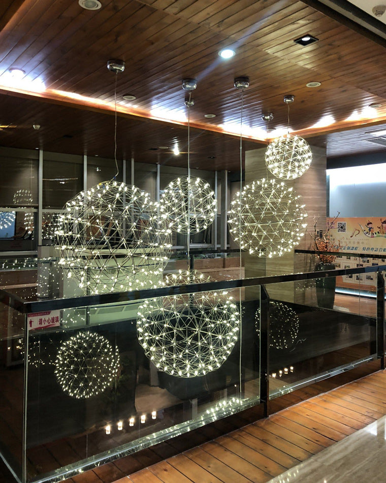 Lustre Céleste en Sphères Lumineuses