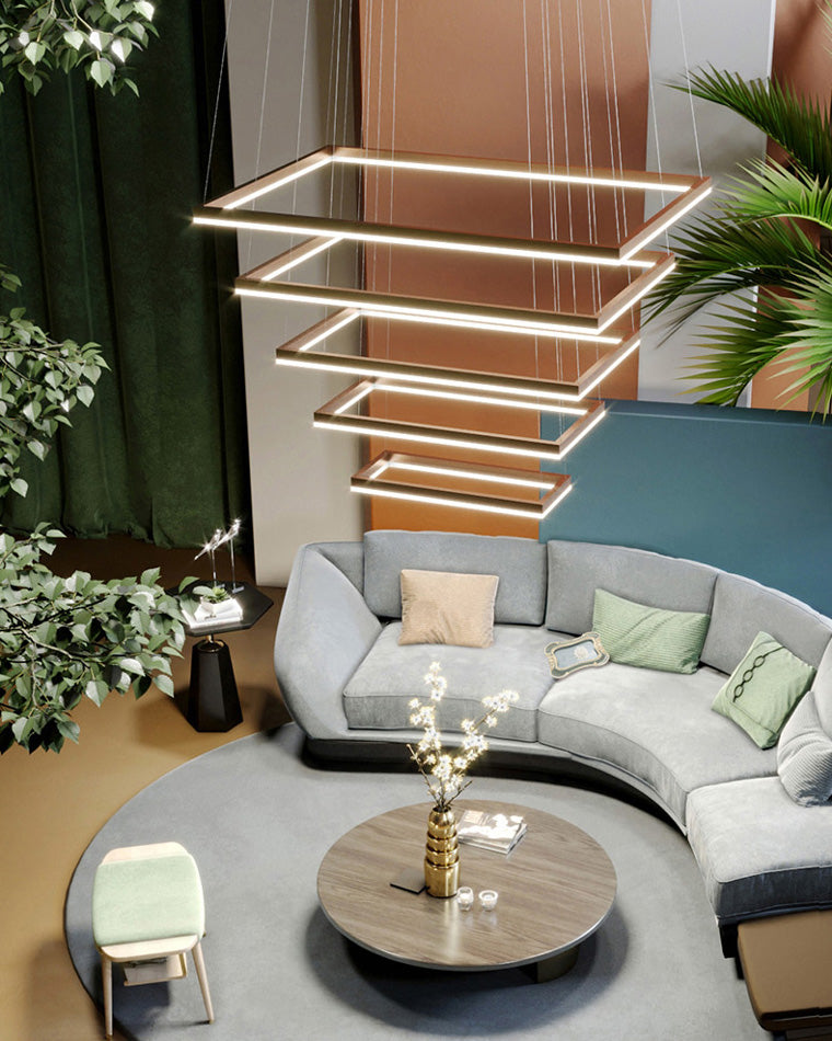 Multi-Tier Rectangular Chandelier - Strategic Lighting
