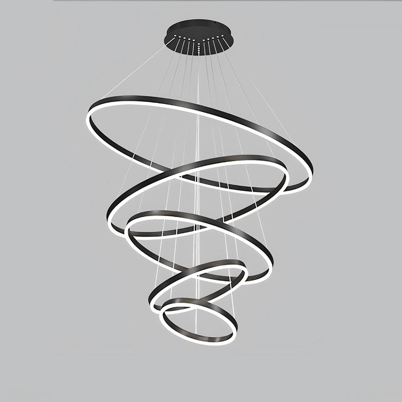 LED Ring Chandelier - Cascading Elegance