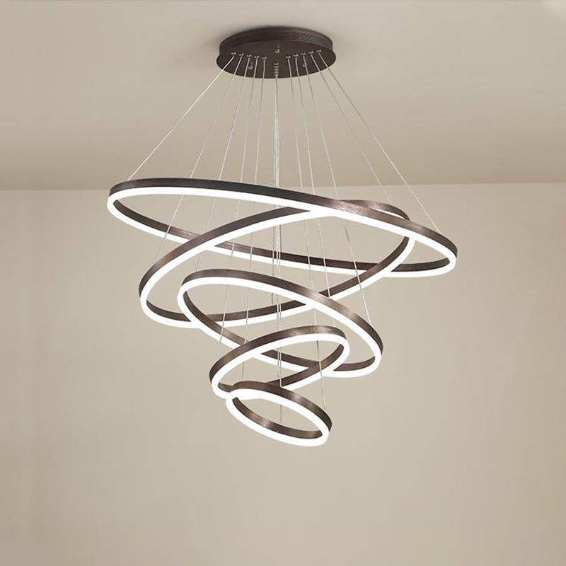 LED Ring Chandelier - Cascading Elegance