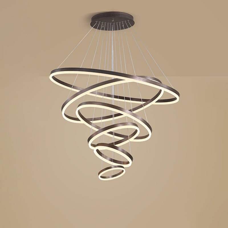 LED Ring Chandelier - Cascading Elegance