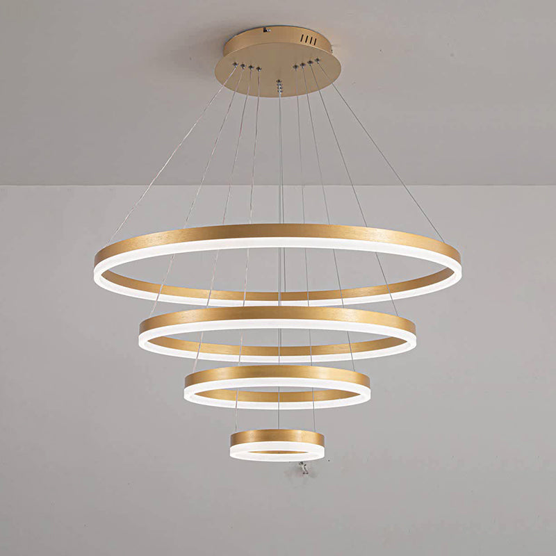 LED Ring Chandelier - Cascading Elegance