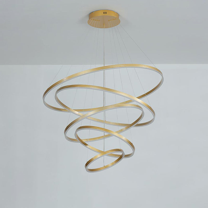 LED Ring Chandelier - Cascading Elegance