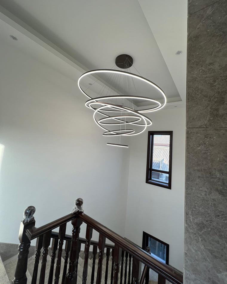 LED Ring Chandelier - Cascading Elegance