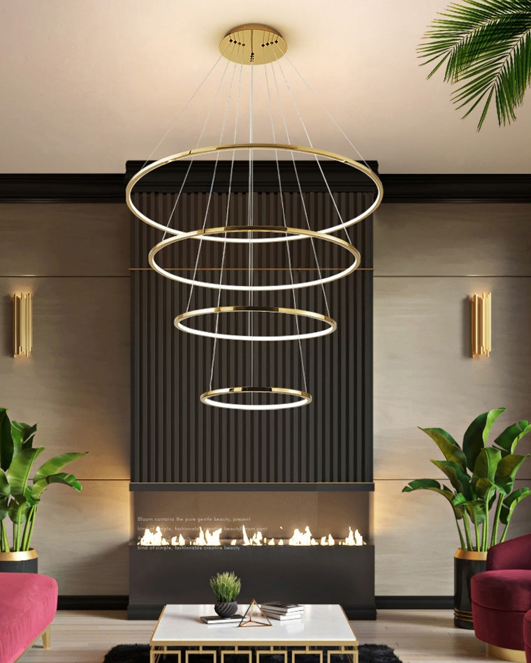 Multi-Tier Ring Chandelier - Halo Tiered Circles