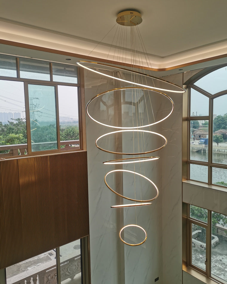 Multi-Tier Ring Chandelier - Halo Tiered Circles