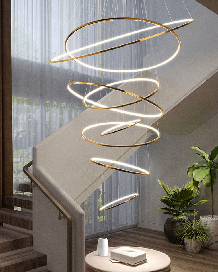 Multi-Tier Ring Chandelier - Halo Tiered Circles