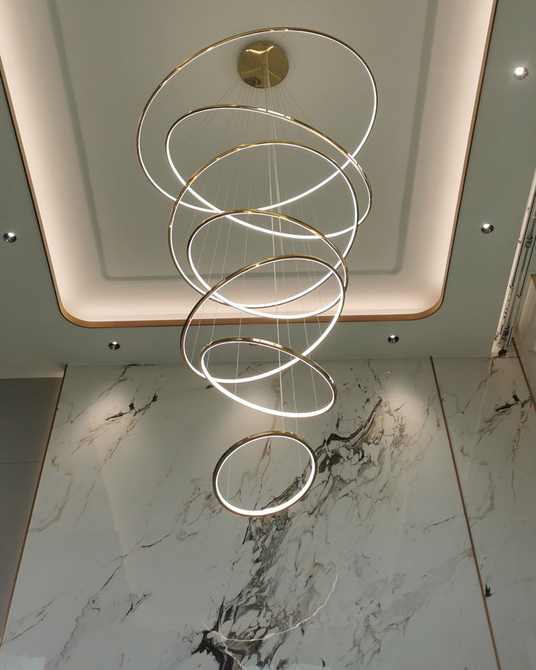 Multi-Tier Ring Chandelier - Halo Tiered Circles