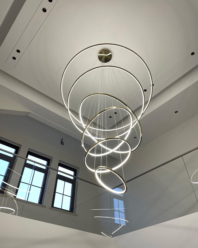 Multi-Tier Ring Chandelier - Halo Tiered Circles