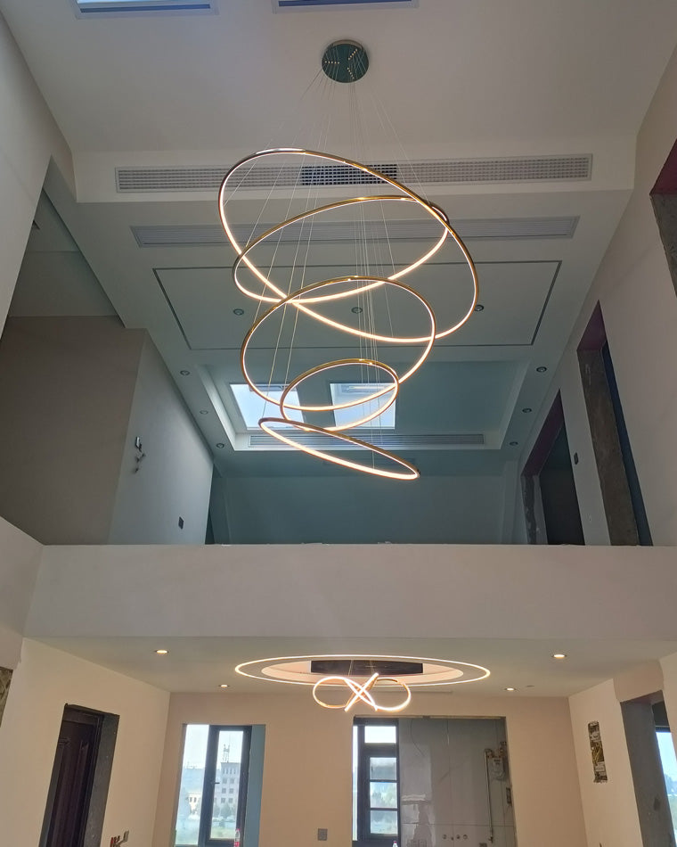 Multi-Tier Ring Chandelier - Halo Tiered Circles