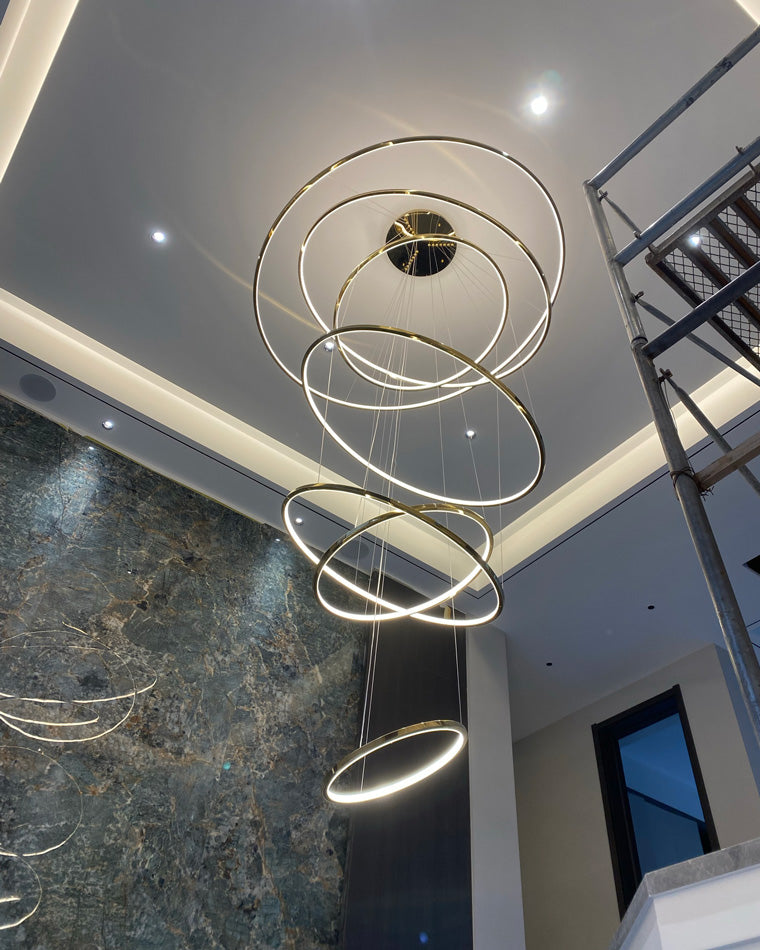 Multi-Tier Ring Chandelier - Halo Tiered Circles