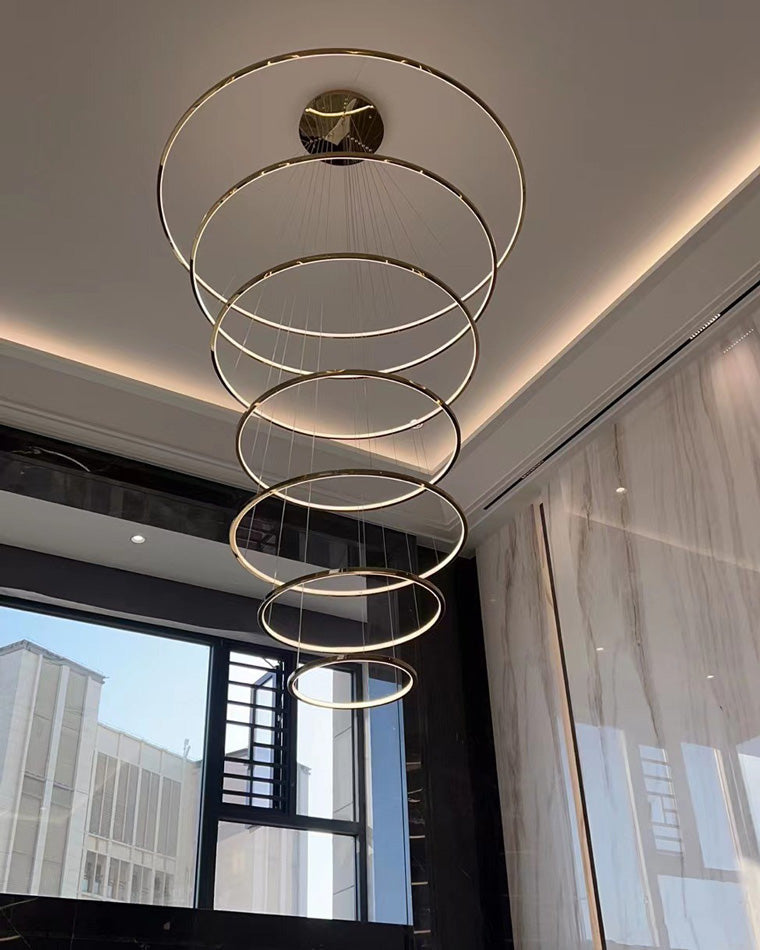 Multi-Tier Ring Chandelier - Halo Tiered Circles