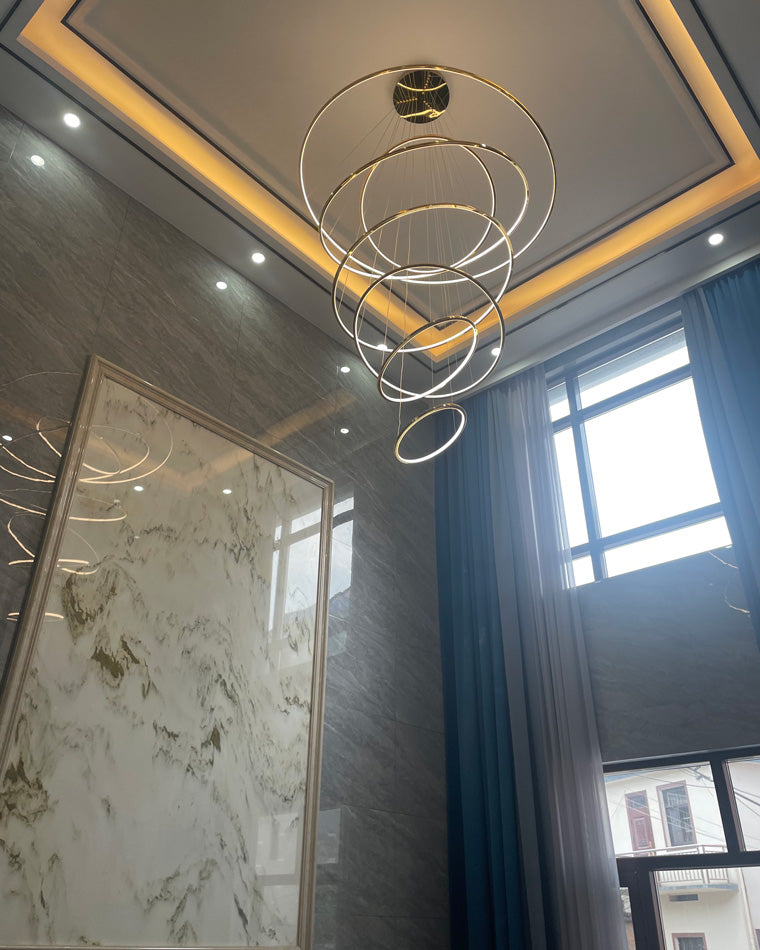 Multi-Tier Ring Chandelier - Halo Tiered Circles