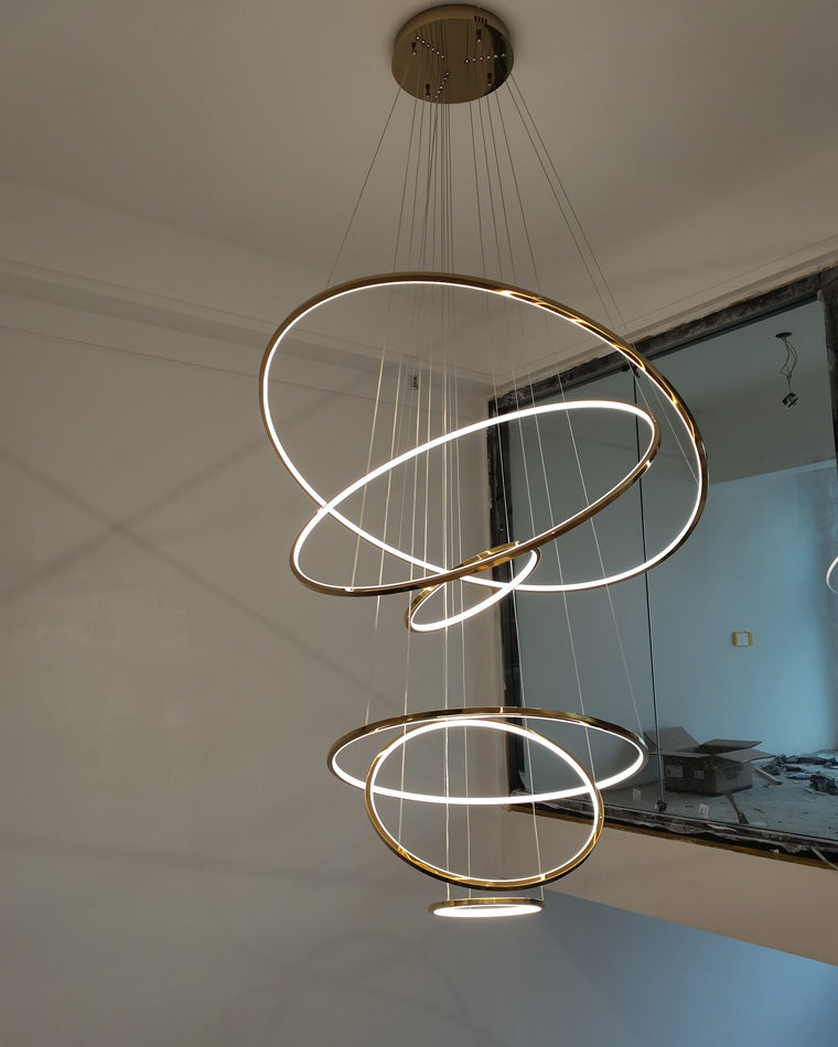 Multi-Tier Ring Chandelier - Halo Tiered Circles