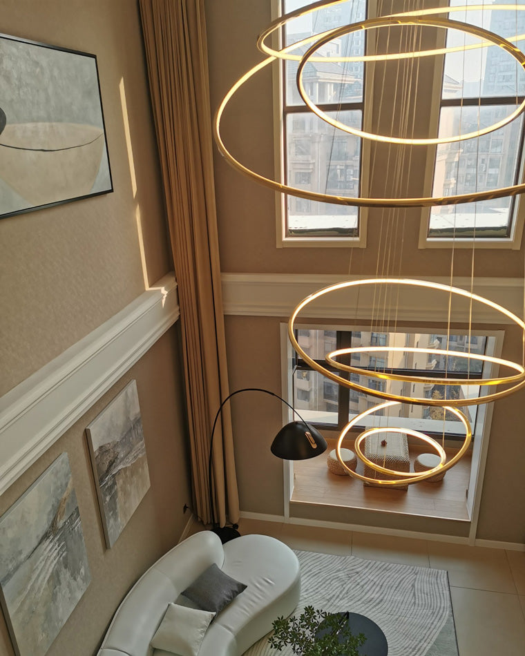 Multi-Tier Ring Chandelier - Halo Tiered Circles